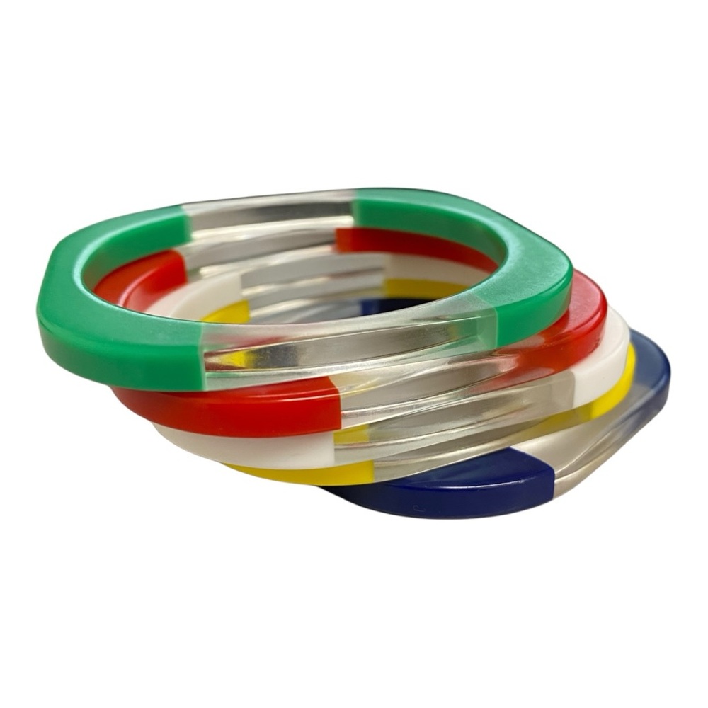 Vintage Square Rounded Edges Bangle Bracelets Lot… - image 2